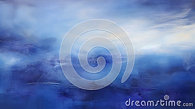 Indigo Dreamscapes: Oud Bruin Abstract Landscape In Atmospheric Blues Stock Photo