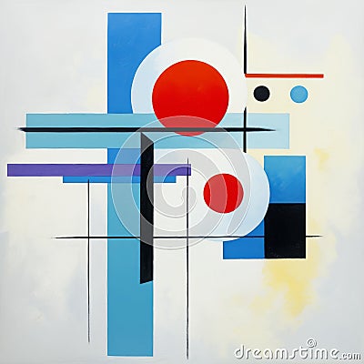 Modern Abstract Painting With Geometric Shapes In The Style Of Richard E Miller Stock Photo