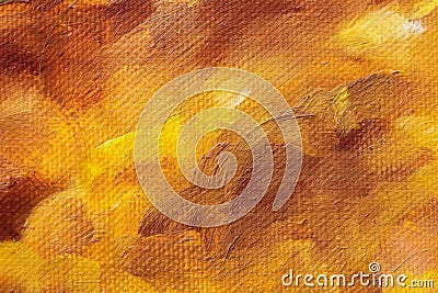 Painting field, detail painting on canvas. Brown color. Stock Photo