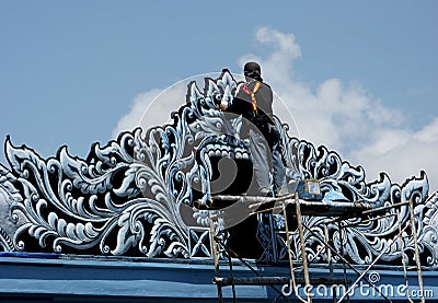 Painting gate Editorial Stock Photo