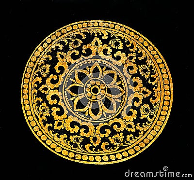 The Painting golden pattern Stock Photo