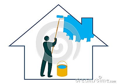 Painting the house Vector Illustration