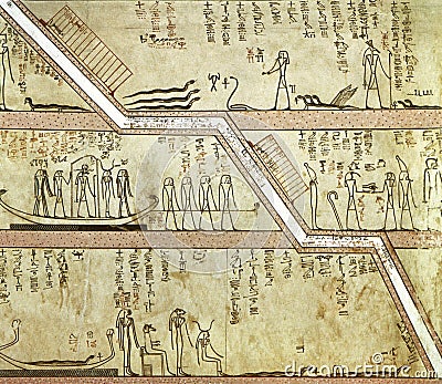 solar boat, from the sun`s journey into the world of the dead, thutmose pyramid third valley of the kings Editorial Stock Photo