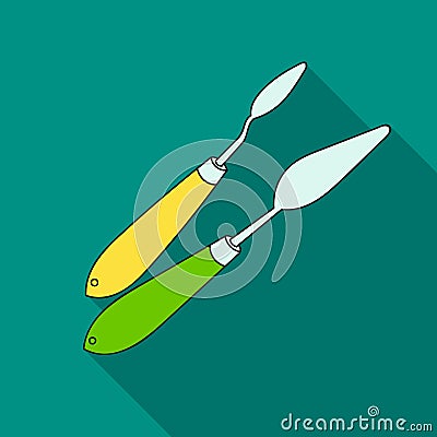 Painting knives icon in flat style isolated on white background. Artist and drawing symbol stock vector illustration. Vector Illustration