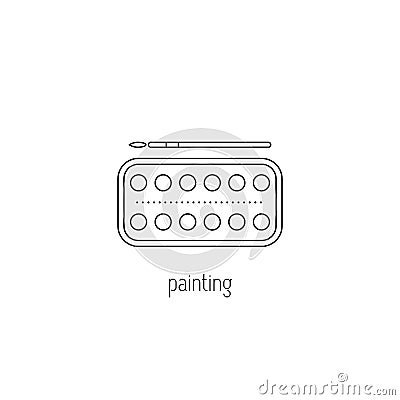 Painting line icon Vector Illustration