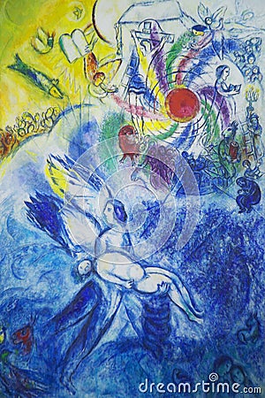 Painting by Marc Chagall, Marc Chagall Museum, Nice, France Editorial Stock Photo