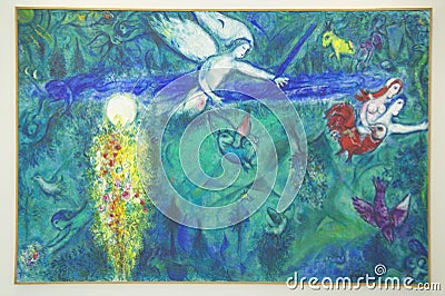 Painting by Marc Chagall, Marc Chagall Museum, Nice, France Editorial Stock Photo