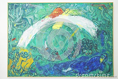 Painting by Marc Chagall, Marc Chagall Museum, Nice, France Editorial Stock Photo