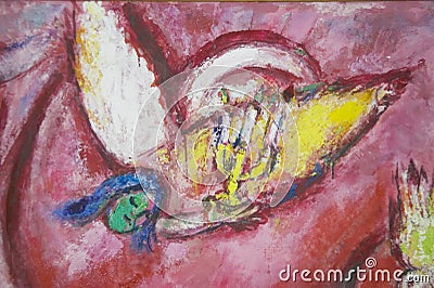 Painting by Marc Chagall, Marc Chagall Museum, Nice, France Editorial Stock Photo