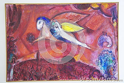 Painting by Marc Chagall, Marc Chagall Museum, Nice, France Editorial Stock Photo