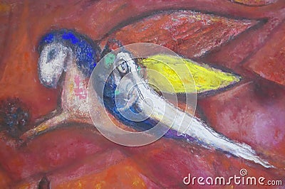 Painting by Marc Chagall, Marc Chagall Museum, Nice, France Editorial Stock Photo