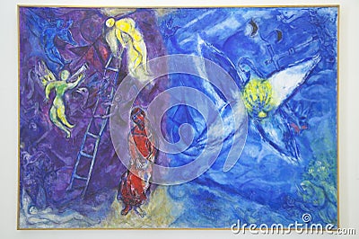 Painting by Marc Chagall, Marc Chagall Museum, Nice, France Editorial Stock Photo