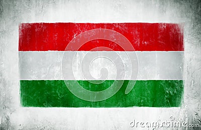 Painting Of The National Flag Of Hungary Stock Photo