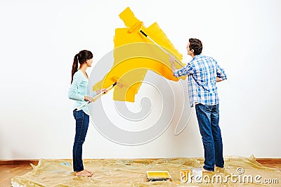 Painting new home Stock Photo