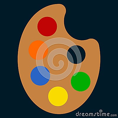 Painting palette flat icon Vector Illustration