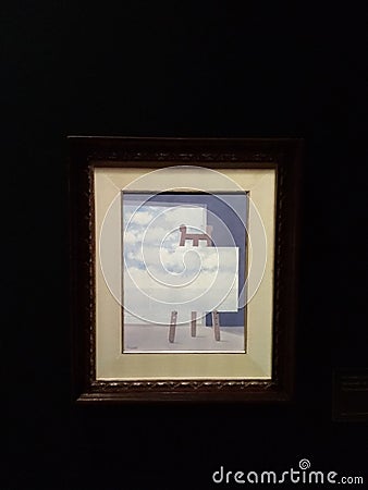 Painting in Rene Magritte museum Cartoon Illustration