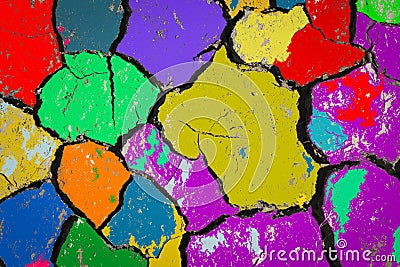 Painting on soil. Abstract art background. . Fragment of artwork Stock Photo
