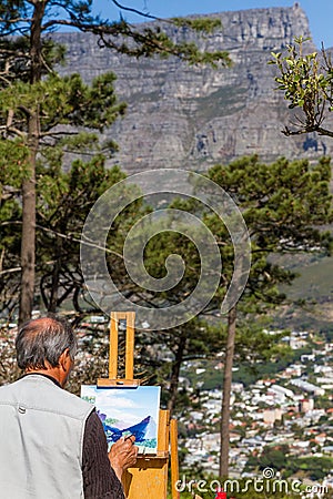 Painting Table Mountain Editorial Stock Photo