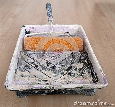 Painting tray front Stock Photo