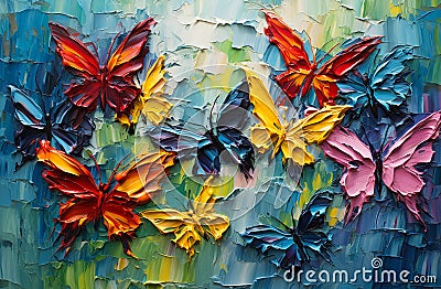 Butterflies in a Blue Whirlwind Stock Photo