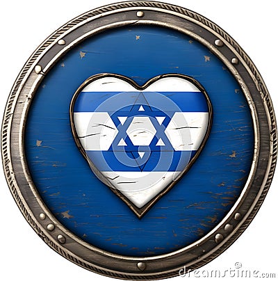 Safe Israel emblem design. AI-Generated. Stock Photo