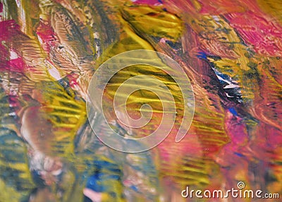 Paint watercolor background in golden pink colors, colorful hues background Stock Photo