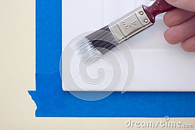 Painting Window Trim Stock Photo