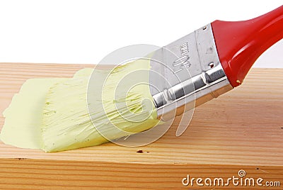 painting wood surface Stock Photo