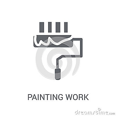 painting work icon. Trendy painting work logo concept on white b Vector Illustration