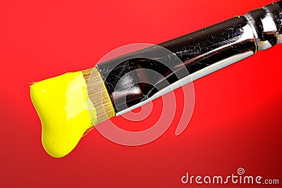 Painting in yellow Stock Photo