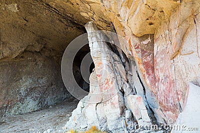 Paintings in caves of Cueva de las Manos Editorial Stock Photo