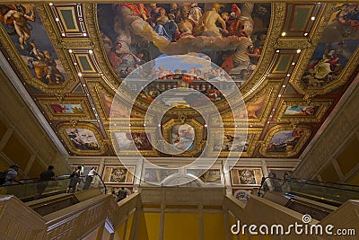 The paintings on the roof of the Venetian are styled after the sistine chapel. Editorial Stock Photo