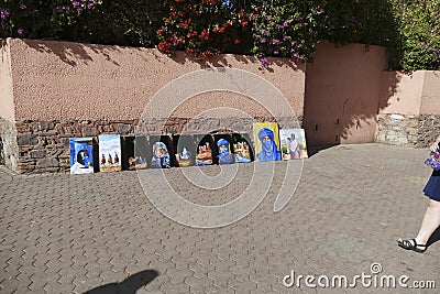 Paintings of Tuareq desert people Editorial Stock Photo