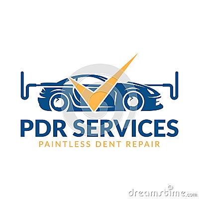 Paintless Dent Repair logo, PDR service logo, automotive company Vector Illustration