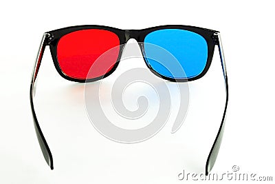 Pair of 3DTV Anaglyph Glasses Stock Photo