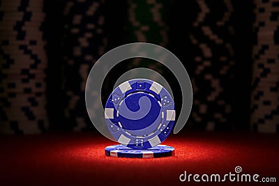 Pair of aces and poker chips on black background Stock Photo