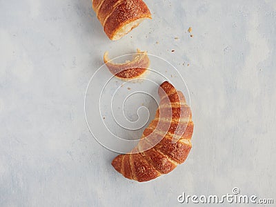 Pair of artisan croissants Stock Photo