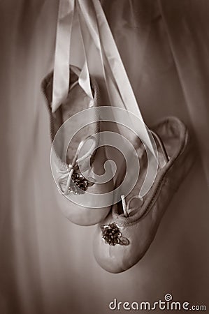 A pair of ballet slippers Stock Photo