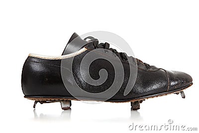 Pair of baseball cleats on white Stock Photo