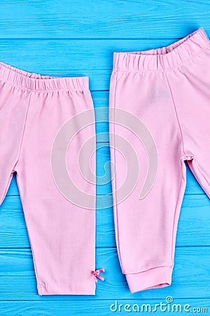 Pair of beautiful leggings for toddler girl. Stock Photo