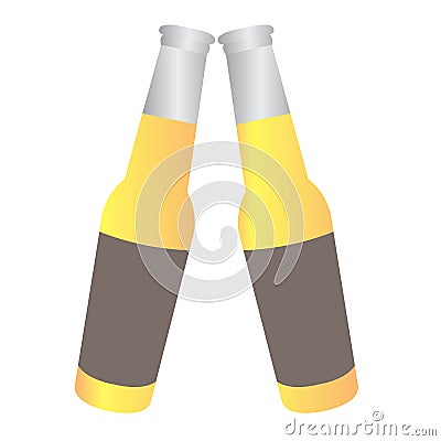 Pair of beer bottles Vector Illustration