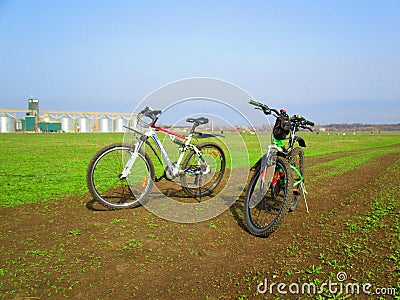 A pair of bikes, Kamenets Podolskiy, Ukraine Editorial Stock Photo