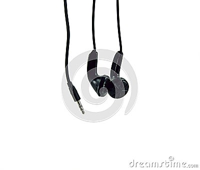 Pair of black headphones Stock Photo