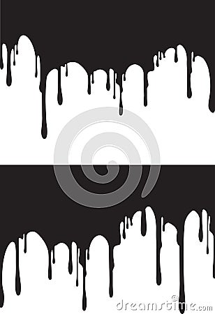 Pair of black paint drips. Vector illustration for your design Vector Illustration