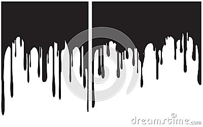 Pair of black paint drips. Vector illustration for your design Cartoon Illustration