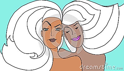 Pair of blondes Stock Photo