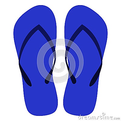 Blue Flip Flops Vector Illustration