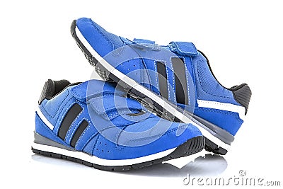 Pair Of Blue Training Shoes Stock Photo