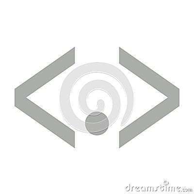 Pair of brackets with a dot. Programming code Vector Illustration