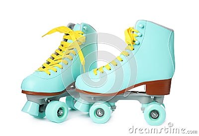 Pair of bright stylish roller skates Stock Photo